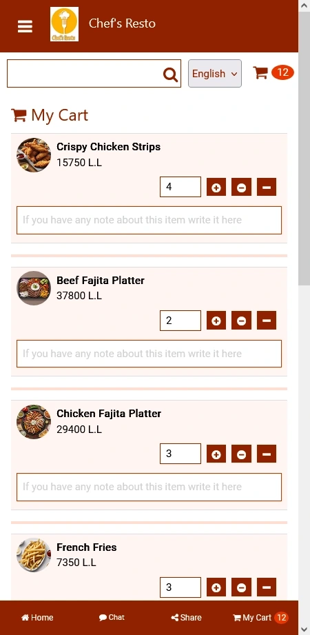 restaurant qr menu